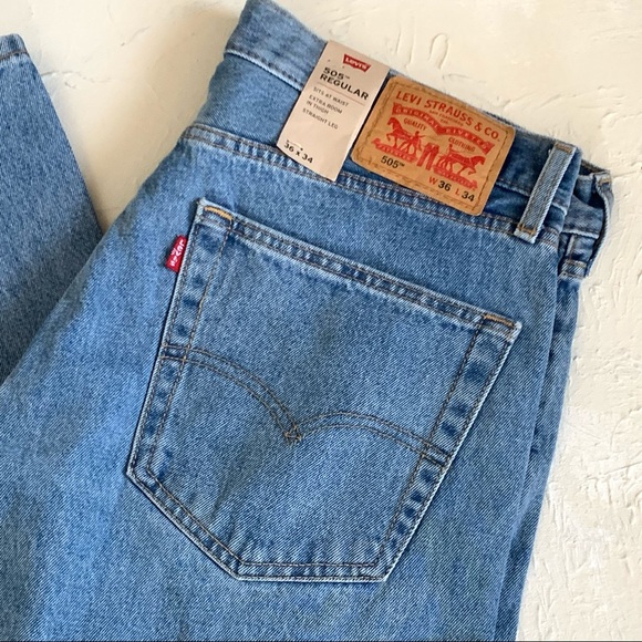 NWT Mens Levi's 505 Straight Leg Regular Fit Size 36 X 34 - Picture 5 of 7